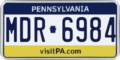 PA license plate MDR6984