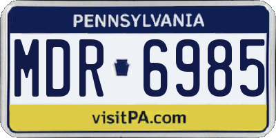 PA license plate MDR6985