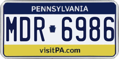 PA license plate MDR6986