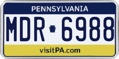 PA license plate MDR6988