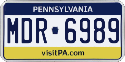 PA license plate MDR6989