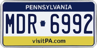 PA license plate MDR6992