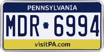 PA license plate MDR6994