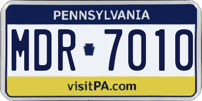 PA license plate MDR7010