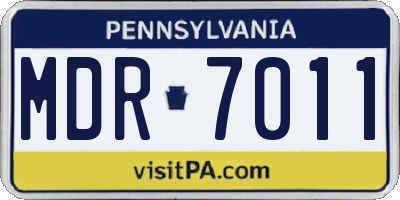 PA license plate MDR7011
