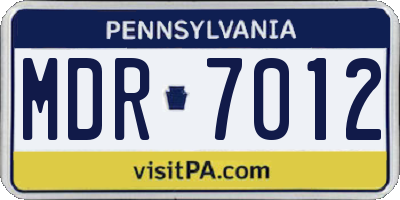 PA license plate MDR7012