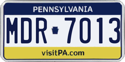PA license plate MDR7013