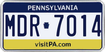PA license plate MDR7014