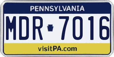 PA license plate MDR7016