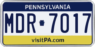 PA license plate MDR7017