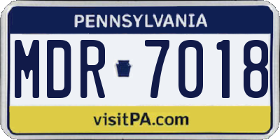 PA license plate MDR7018