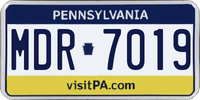 PA license plate MDR7019