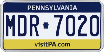 PA license plate MDR7020