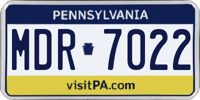 PA license plate MDR7022