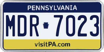 PA license plate MDR7023