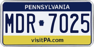 PA license plate MDR7025