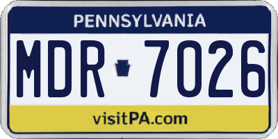 PA license plate MDR7026