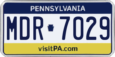 PA license plate MDR7029