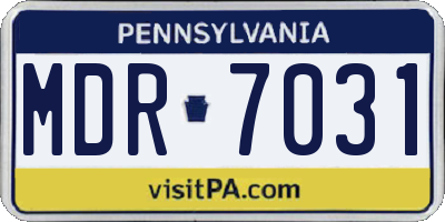 PA license plate MDR7031