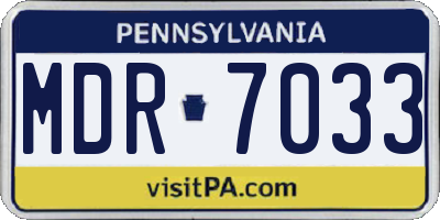 PA license plate MDR7033