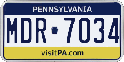 PA license plate MDR7034