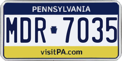 PA license plate MDR7035