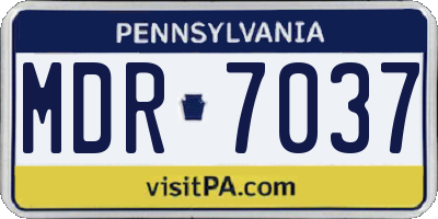 PA license plate MDR7037