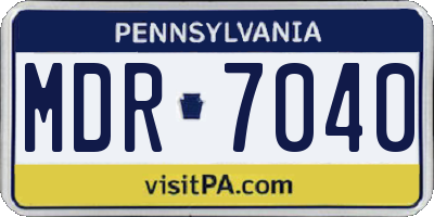 PA license plate MDR7040
