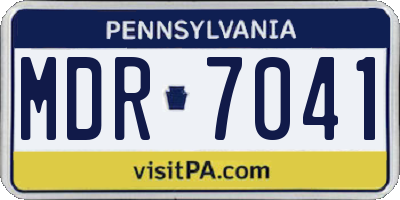 PA license plate MDR7041