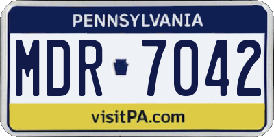 PA license plate MDR7042