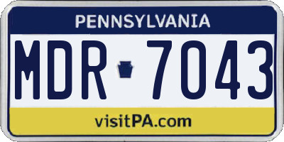 PA license plate MDR7043