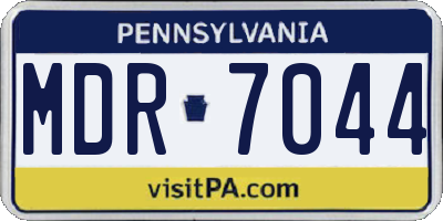 PA license plate MDR7044