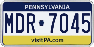 PA license plate MDR7045