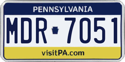 PA license plate MDR7051