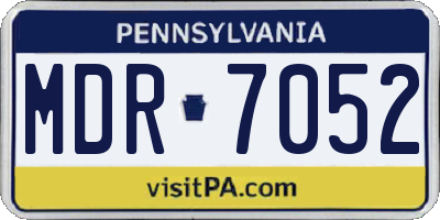 PA license plate MDR7052