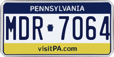 PA license plate MDR7064