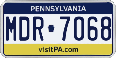 PA license plate MDR7068