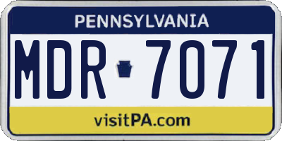 PA license plate MDR7071