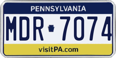 PA license plate MDR7074