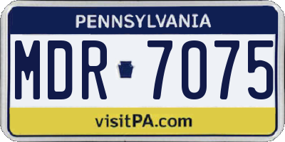 PA license plate MDR7075