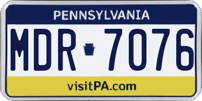 PA license plate MDR7076
