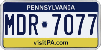 PA license plate MDR7077