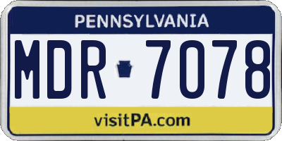 PA license plate MDR7078