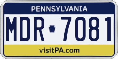 PA license plate MDR7081