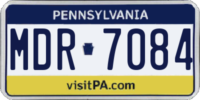 PA license plate MDR7084