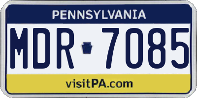 PA license plate MDR7085