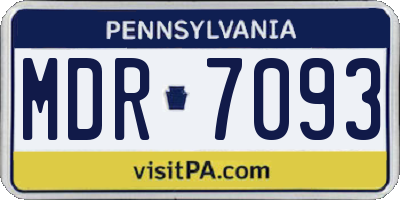 PA license plate MDR7093