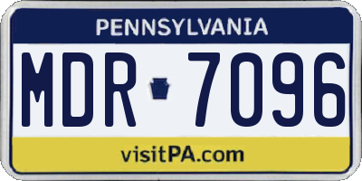 PA license plate MDR7096