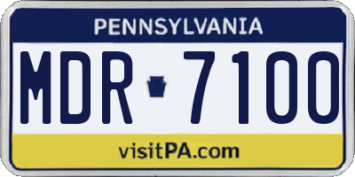 PA license plate MDR7100