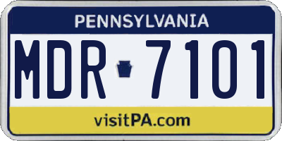 PA license plate MDR7101